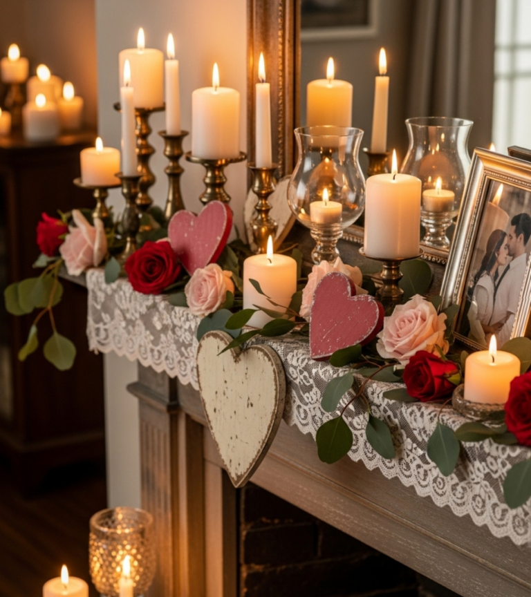 14 Valentines Mantel Decor Ideas for a Cozy, Romantic Fireplace 2026